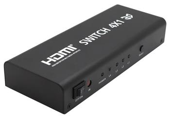 PremiumCord HDMI switch 4:1, kovový, dálkové ovl.