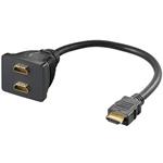 PremiumCord rozdvojka HDMI M - 2x F konektory/ 30cm/ černá