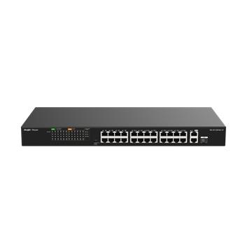 Reyee RG-ES126FGS-LP, 24-Port 10/100 Mbps with 2-Port Gigabit Unmanaged PoE Switch