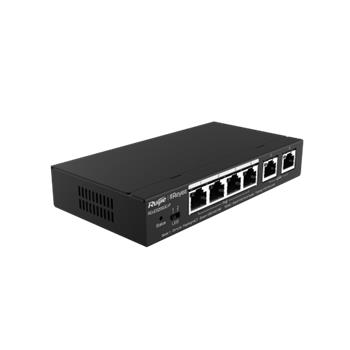 Reyee RG-ES206GC-P 6-Port Gigabit Smart POE Switch, 4 PoE/POE+ Ports with 2 Gigabit RJ45 uplink ports, 54W PoE