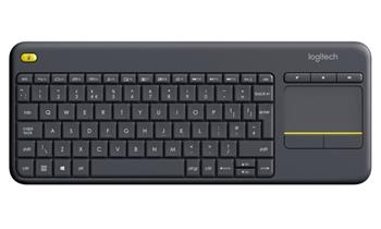 ROZBALENÉ - Logitech klávesnice K400 Plus/ Bezdrátová/ 2.4GHz/ Touchpad/ USB přijímač/ CZ/ Černá