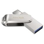 SanDisk Ultra Dual Drive Luxe USB-C 128GB / USB 3.0 Typ-C /  USB 3.0 Typ-A / stříbrný