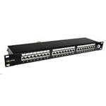 Solarix - 19" Patch panel 24 x RJ45 CAT6 STP černý