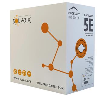 Solarix - kabel FTP Cat5e drát 305m PE, venkovní