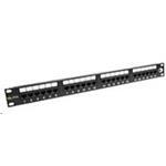 Solarix - patch panel 24 x RJ45 CAT6 UTP 350 MHz černý 1U