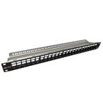 Solarix - patch panel modulární neosazený 24 portů, černý 1U