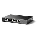 TP-Link TL-SF1006P, 6-Port 10/100 Mbps Desktop Switch with 4-Port PoE+, 4× 10/100 Mbps PoE+ Ports, 2× 10/100 Mbps Non-PoE Ports