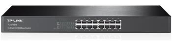 TP-Link TL-SF1016, 16 port Rack Switch, 16x 10/100M RJ45 ports, 1U 19" rack-mountable, steel case