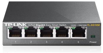TP-Link TL-SG105E, 5 port Gigabit mini Easy Smart Switch, 5x 10/100/1000M RJ45, IGMP, MTU, Tag-Based, VLAN, QoS, steel c