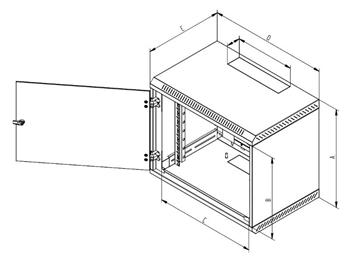 Triton 19" rozvaděč jednodílný 9U/500mm plechové dveře