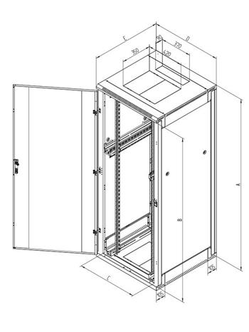 Triton 19" rozvaděč stojanový 32U/800x900, rozebíratelný, perforované přední dveře