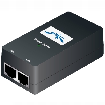 UBNT POE-15, PoE adapter 15V/0,8A (12W), včetně napájecího kabelu