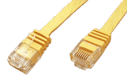 UTP patchkabel kat. 6, plochý, žlutý, 1,5m