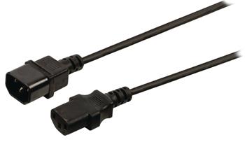 Valueline VLEP10500B20 - napájecí Prodlužovací Kabel IEC-320-C14 - IEC-320-C13 2.00 m, černá