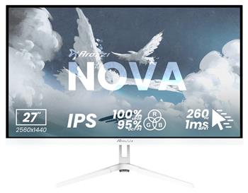 AROZZI NOVA herní monitor 27" 27T2K260 White/ LED/ 2560x1440/ 260Hz/ IPS/ 1000:1/ 1ms/ 2xHDMI/ 2xDP/ bílý
