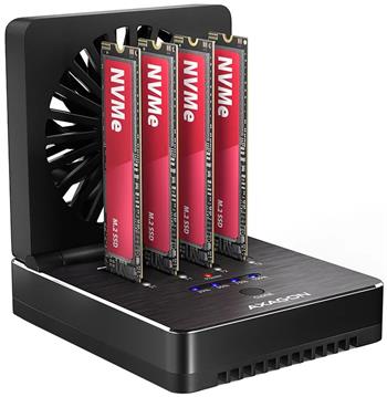AXAGON ADSA-M2C44, USB4 dokovací stanice pro 4× M.2 NVMe SSD s funkcí klonování