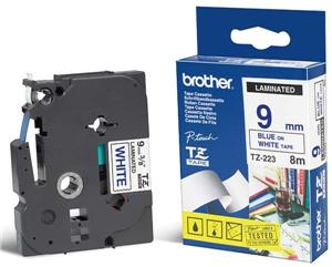 Brother - Originální kazeta s páskou TZe-223 - modrá na bílé, šířka 9 mm