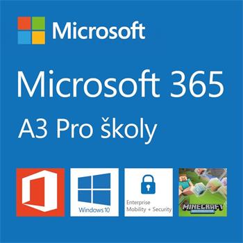 Elektronicky: Microsoft CSP Microsoft 365 A3 for faculty (pro školy) předplatné 1 rok, vyúčtování ročně