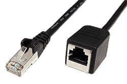 FTP patchkabel prodlužovací kat.5e, RJ45 M-F, 5m, černý