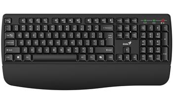 GENIUS KB-7123/ bezdrátová 2,4GHz/ ergo předložka/ Copilot/ mini receiver/ USB/ černá/ CZ+SK layout