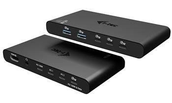 i-tec KVM dokovací stanice pro dva hostitele, 4K HDMI, 3x USB-C, 2x USB-A, Power Delivery 2x 100W