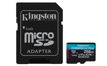 Kingston Canvas Go Plus A2/Micro SDXC/256GB/UHS-I U3 / Class 10/+ Adaptér
