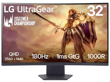 LG monitor 32GS60QC-B VA 31,5"/ 2560x1440 / 180Hz/ 300cdm / 1ms/ 3000:1/DP/HDMI/ černý