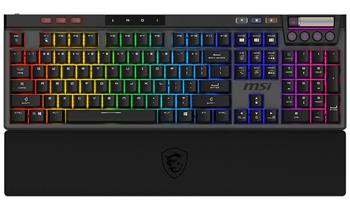 MSI herní klávesnice STRIKE PRO Wireless Silent/ bezdrátová 2,4GHz+BT/ mechanická/ RGB/ USB/ předložka/ CZ+SK layout