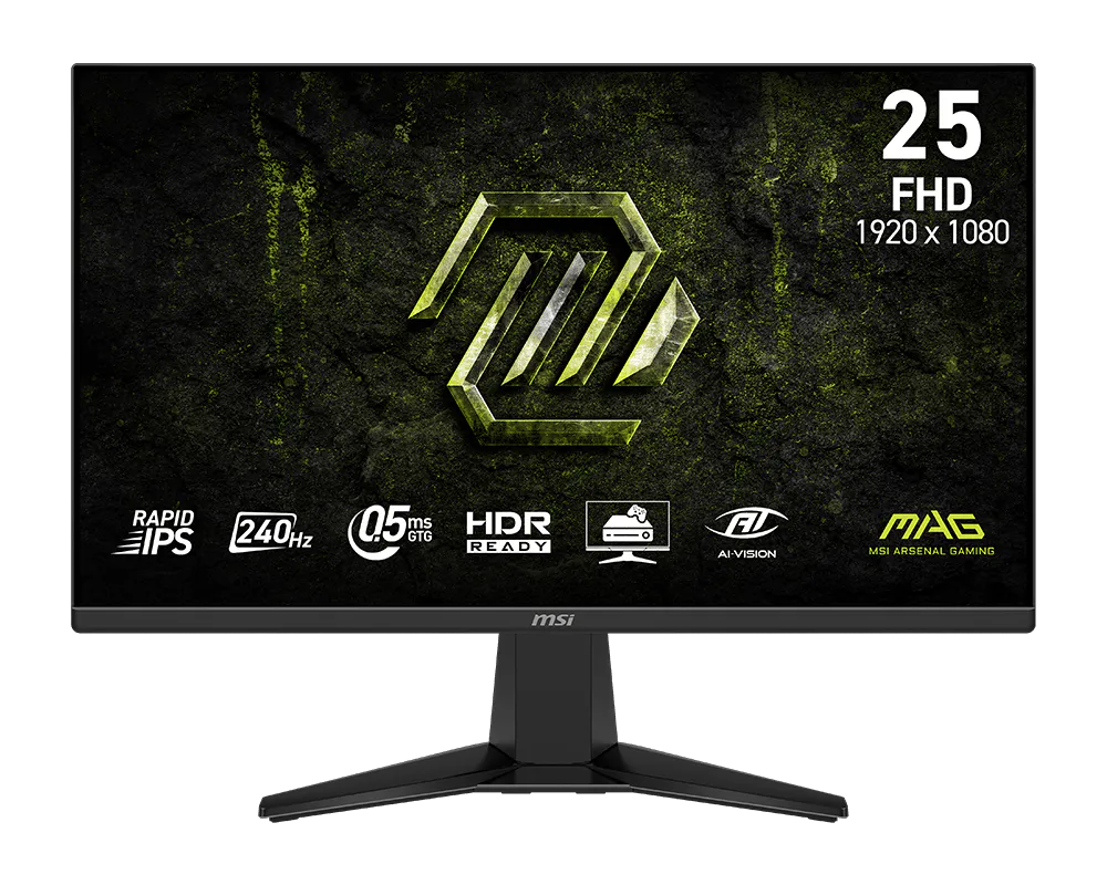 MSI MAG 255F X24 24,5" Rapid IPS/FHD/240Hz/0,5ms/2xHDMI/DP/černá