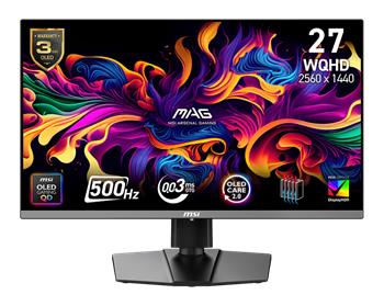 MSI MAG 272QP QD-OLED X50 Gaming monitor 26,5" QD-OLED/2560x1440 (WQHD)/500Hz/0,03ms/2xHDMI/DP/USB-C/Výšk.nast/Pivot