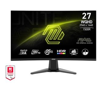 MSI MAG 27CQ6F Gaming monitor 27" zakřivený Rapid VA/2560x1440 (WQHD)/180Hz/0,5ms/2xHDMI/DP/černá