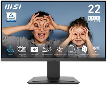MSI PRO MP223 E2/ 21,5"/ 1920x1080/ VA/ 4ms/ 100Hz/ 250cd/m2/ 3000:1/ HDMI/ VESA/ černý