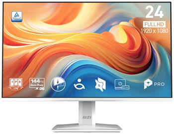 MSI PRO MP243W E14/ 24"/ 1920x1080/ IPS/ 4ms/ 144Hz/ 300cd/m2/ 1500:1/ HDMI/ DP/ VESA/ bílý