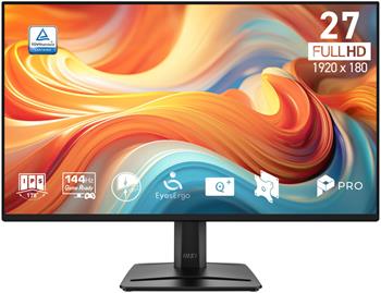 MSI PRO MP275 E14L/ 27"/ 1920x1080/ IPS/ 1ms/ 144Hz/ 300cd/m2/ 1500:1/ HDMI/ VESA/ černý