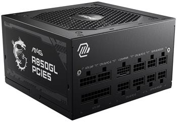 MSI zdroj MAG A850GL PCIE5 II/ 850W/ ATX3.1/ akt. PFC/ 7 let celk. záruka/ 120mm fan/ modulární kabeláž/ 80PLUS Gold