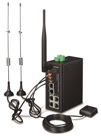 Planet IoT/M2M průmyslová brána, 1xWAN+3xLAN 1Gb, 2xLTE, WiFi ac, GPS, 3xCOM, I/O, DIN, IP30, -36/+75C, 9-36VDC