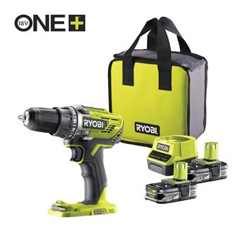 Ryobi, R18DD3-225S, 18V One Plus ™ dvourychlostní vrtací šroubovák