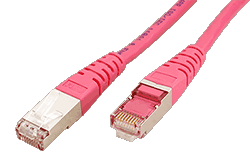 S/FTP patchkabel kat. 6, 0,3m, růžový