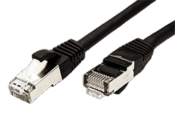 S/FTP patchkabel kat. 6, LSOH, 1m, černý