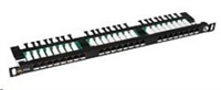 Solarix - 19" Patch panel 24xRJ45 CAT5E UTP 0,5U černý