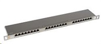 Solarix - patch panel 24xRJ45 CAT5E STP s vyvazovací lištou 0,5U