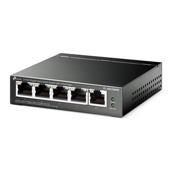 TP-Link TL-SG105PE, 5-Port Gigabit Easy Smart Switch with 4-Port PoE+, 4× Gigabit PoE+ Ports, 1× Gigabit Non-PoE Ports