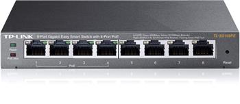 TP-Link TL-SG108PE, 8 port Gigabit Easy Smart Switch, 8x 10/100/1000M RJ45 ports, 4x PoE+ 55W, IGMP, MTU, Tag-Based, VL
