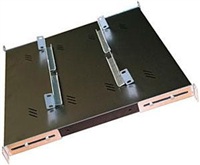 TRITON Police s perforací 19", 1U/750mm, nosnost 150kg, šedá