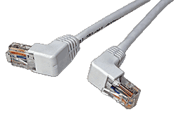 UTP patchkabel kat. 5e, lomené konektory (90°), bílý, 5m