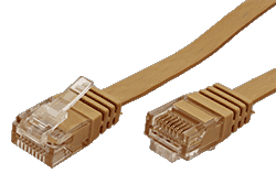 UTP patchkabel kat. 6, plochý, béžový, 3m