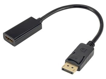 XtendLan Adaptér DisplayPort (M) na HDMI (F), 15cm, černý