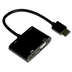 XtendLan Konvertor HDMI(M) na VGA a HDMI(F), VGA 1080p, HDMI 4k, s audio propojením (jack 3.5mm),napájení USB micro(B)